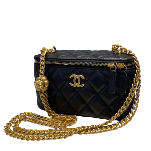CHANEL☆バニティ☆バッグ☆ショルダー シャネル スモールバニティ ショルダーバッグ カメリア付き