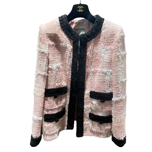 シャネル ツイードジャケット ピンクxブラック – co&co シャネル ツイードジャケット ピンクxブラック – co&co