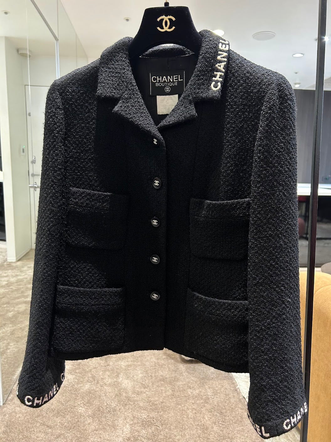 シャネル　コート　CHANEL　ココボタン　ナイロン　カーキ　36 S M相当 シャネル コート CHANEL ココボタン ナイロン カーキ 36 S M相当