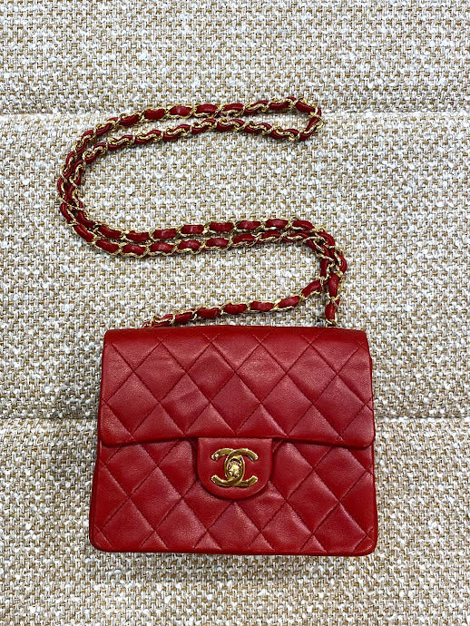 シャネル ミニマトラッセ レッド チェーンショルダーバッグ　ターンロックココ 赤 楽天市場】CHANEL シャネル ミニマトラッセ チェーンショルダー