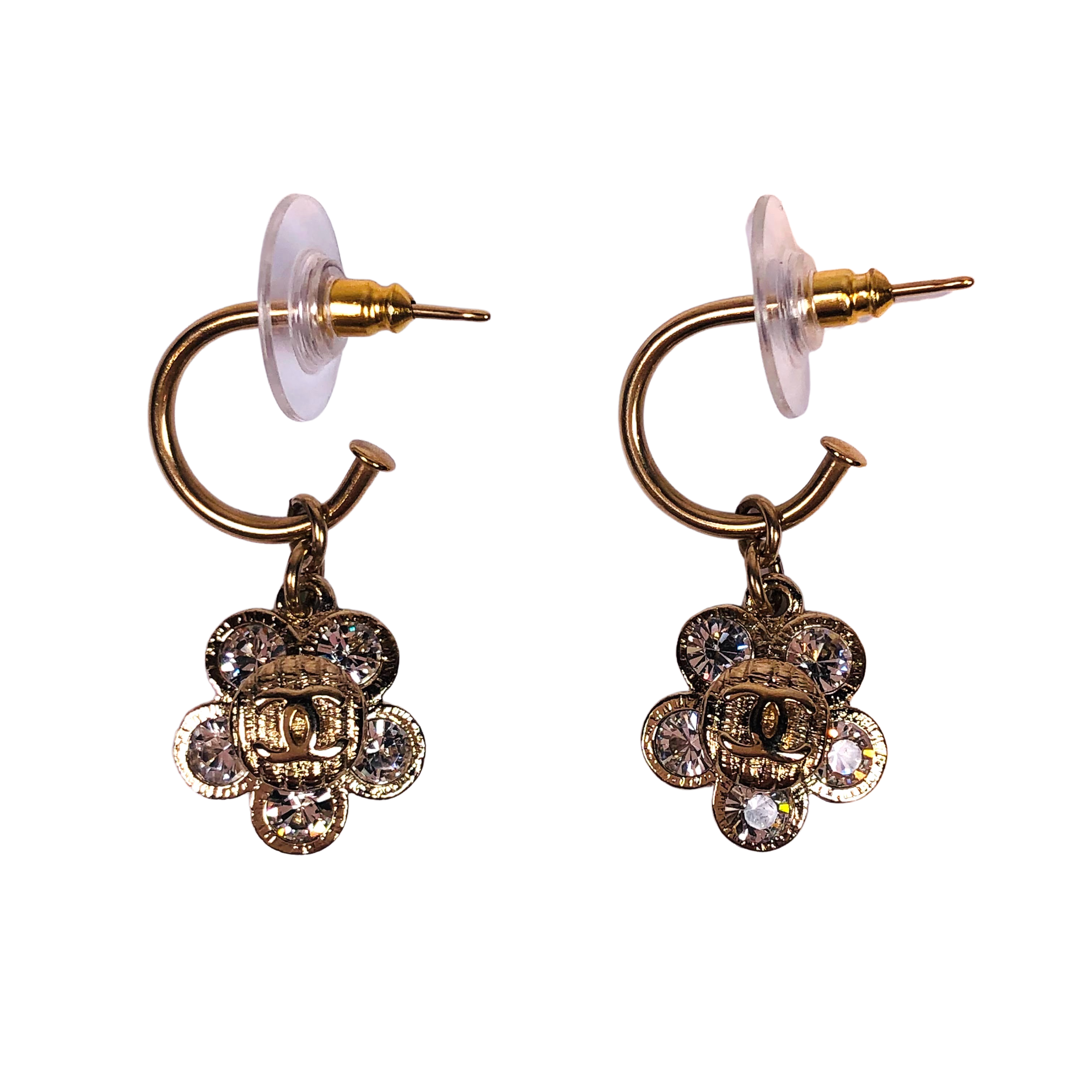 CHANEL シャネル GP×ラインストーン フラワーモチーフココマーク