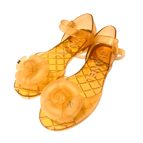 CHANEL Chanel camellia clear sandals