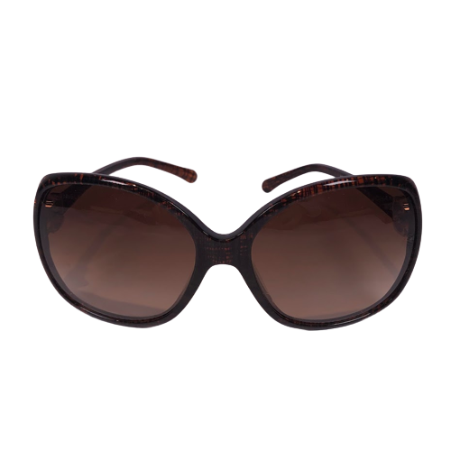 CHANEL Chanel here mark sunglasses brown