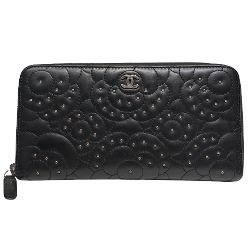 ❣️赤字覚悟の限界価格❣️正規品保証♦︎CHANEL♦︎カメリア♦︎長財布♦︎ブラック 美品✨ CHANEL カメリア 二つ折り長財布 ココマーク 長財布