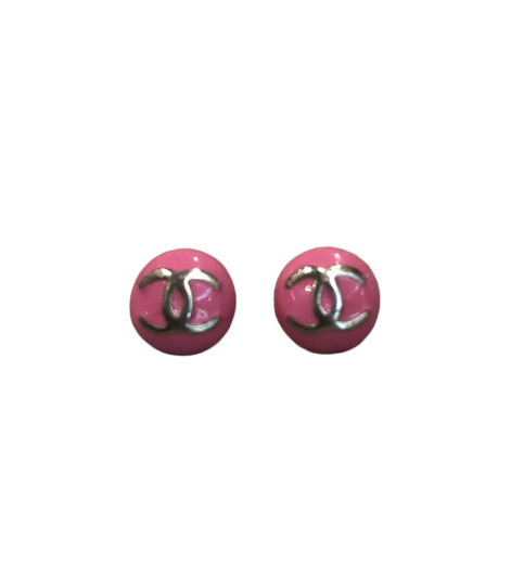 Chanel coco mark earrings pink