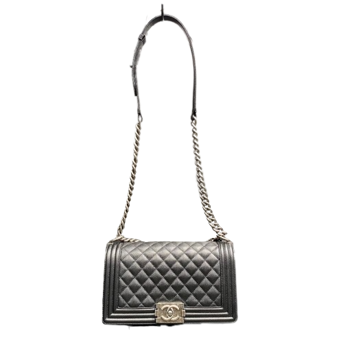 シャネル ボーイシャネル25 チェーンバッグ 黒 キャビア SV金具 シャネル ボーイシャネル25 チェーンバッグ 黒 キャビア SV金具