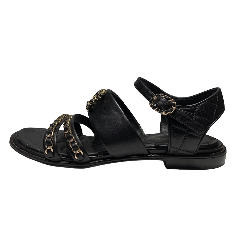 シャネル ココマーク レザーサンダル ブラック – co&co シャネル ココマーク レザーサンダル ブラック – co&co