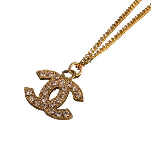 Chanel coco mark rhinestone necklace
