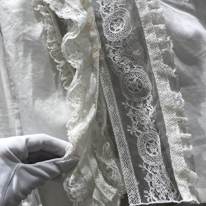 シャネル フリルシャツ ノーカラー ホワイト – co&co