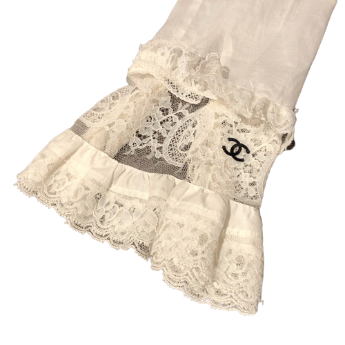 シャネル フリルシャツ ノーカラー ホワイト – co&co