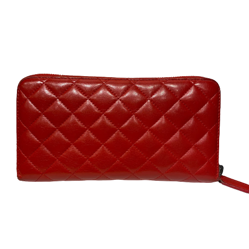 お買い得♡CHANEL キャビアスキン 折財布 レッド☆正規品 シャネル＊CHANEL＊キャビアスキン＊マトラッセ＊三つ折り財布＊レッド