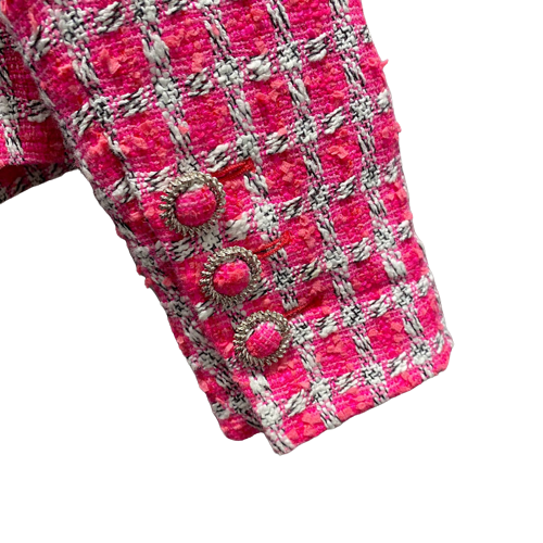 アンミヌ　チェックツイードジャケット ピンク ♡アンミヌ♡unminou♡ツィードチェックジャケット アンミヌ