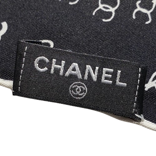 シャネル シュシュ付きスカーフ シルク ブラック – co&co