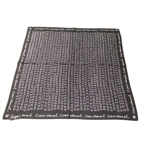 シャネル シュシュ付きスカーフ シルク ブラック – co&co