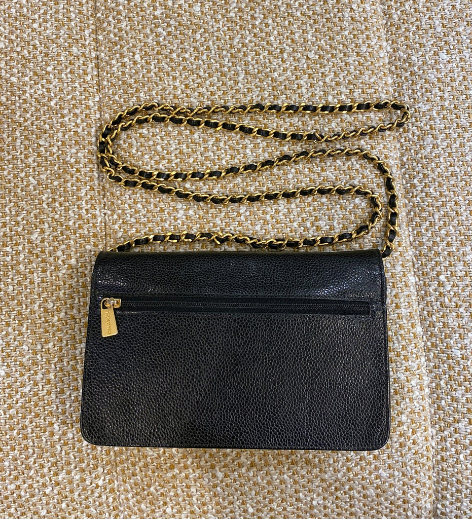 正規品CHANELキャビアスキンポーチ小物入れ