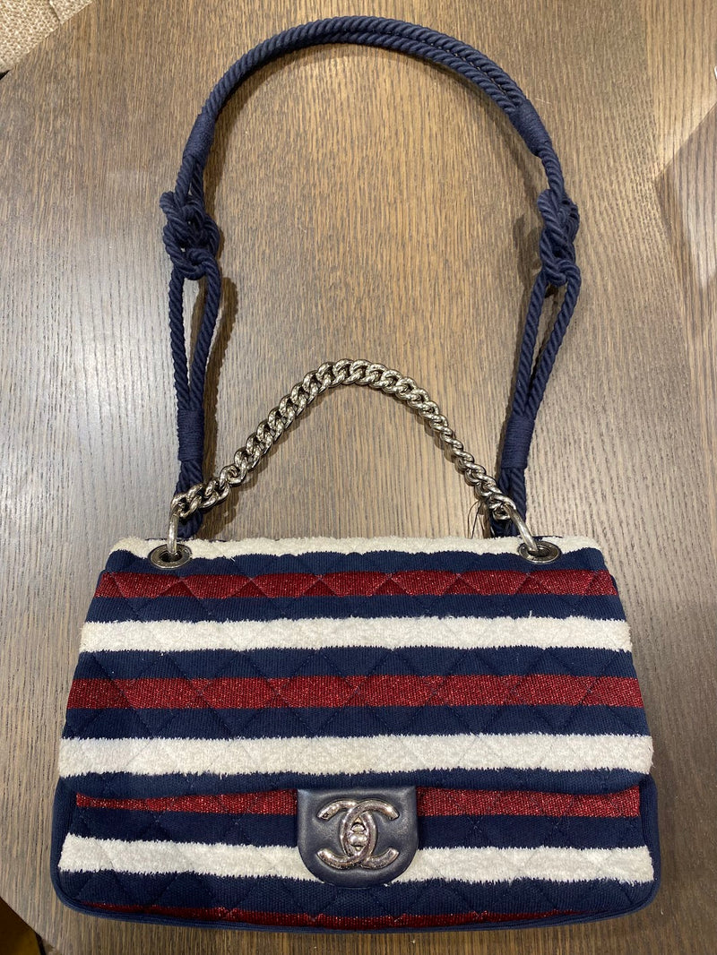 CHANEL マトラッセコットンショルダーバッグ