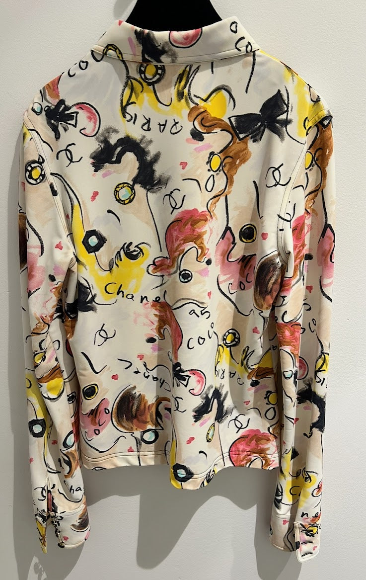 CHANEL ヴィンテージ 総柄 シルク 長袖シャツ – co&co