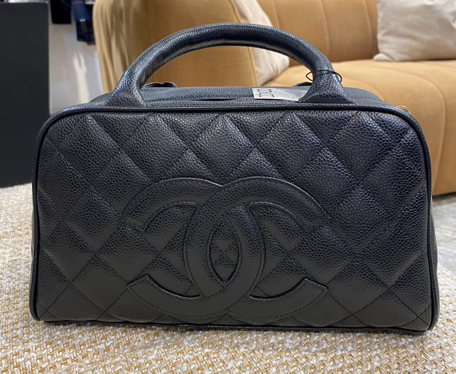 chico 16p 黒キャビアスキン CHANEL キャビアスキンハンドバック – co&co
