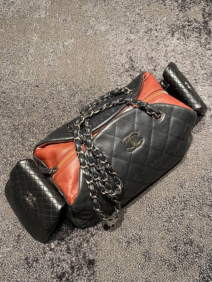 CHANEL マトラッセダブルポケット チェーンショルダーバッグ