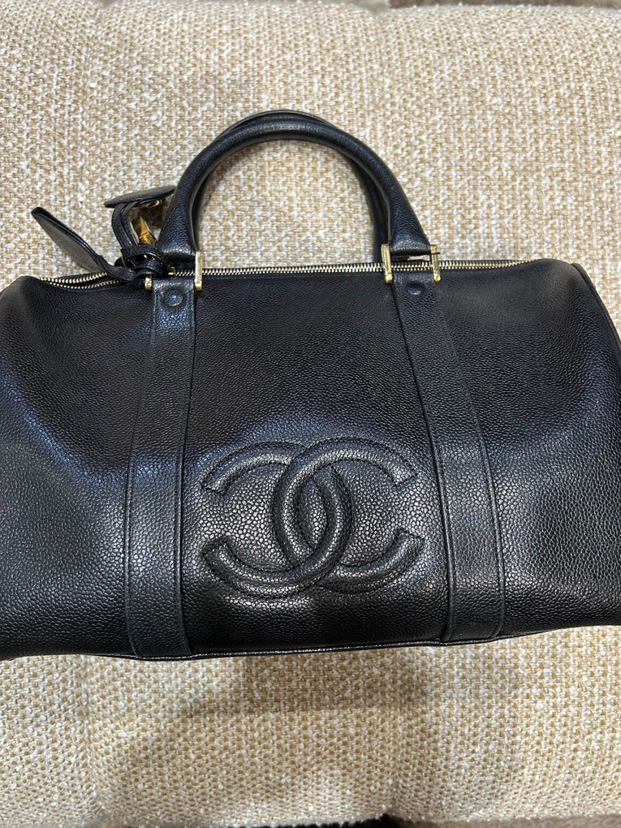 【オールド】シャネル Chanel Vintage Black Quilted Zipper Tote - Vintage Lux