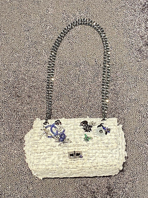 CHANEL ツイードチェーンショルダーバッグ　ココマーク