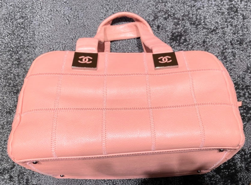 CHANEL チョコバー ボストンバッグ ピンク キャビアスキン – co&co