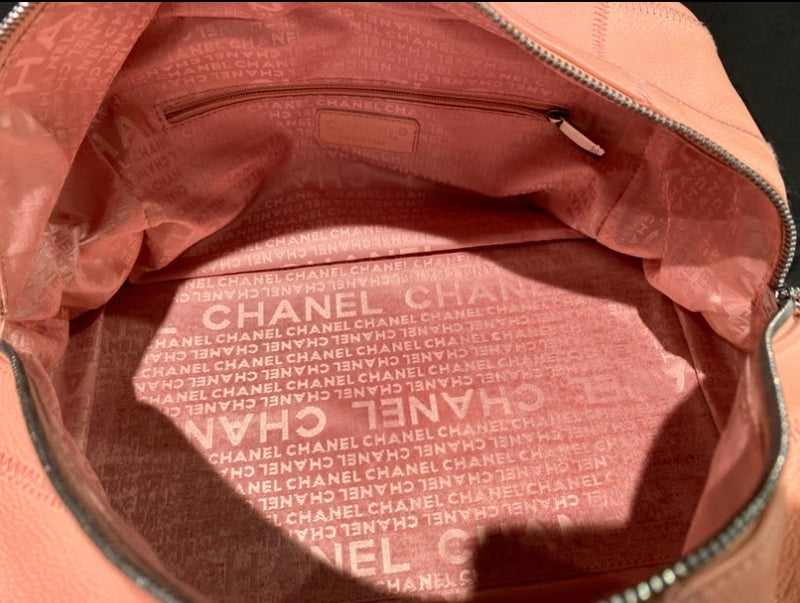 CHANEL チョコバー ボストンバッグ ピンク キャビアスキン – co&co