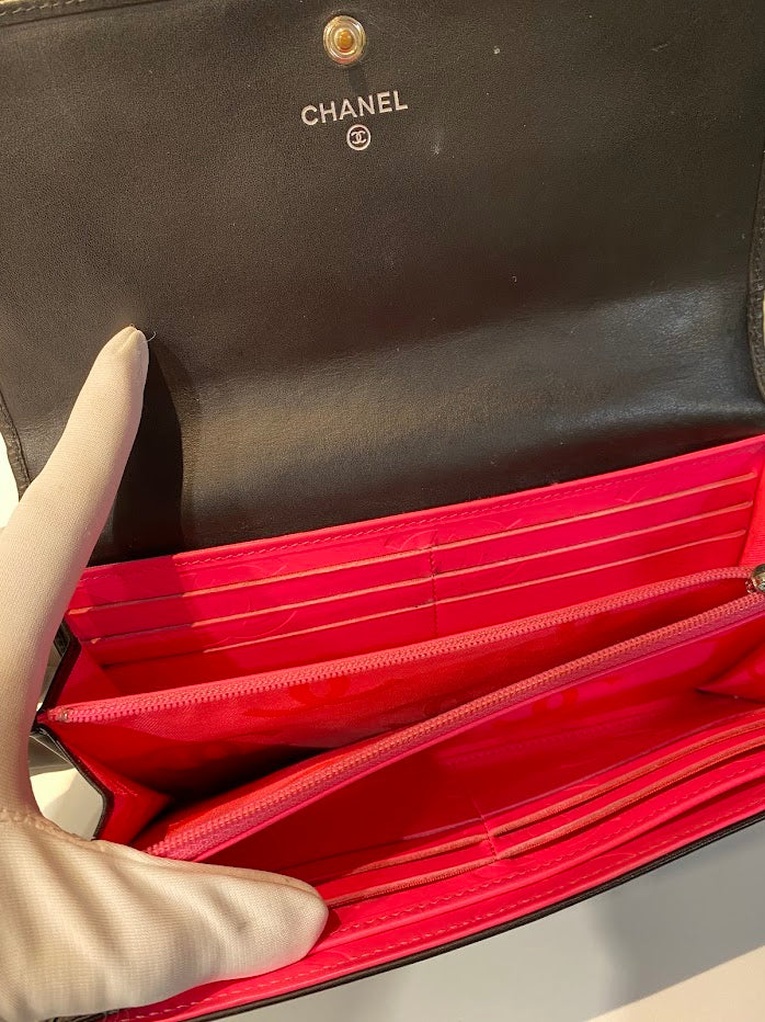 CHANEL シャネル カンボンライン長財布 ラムスキン