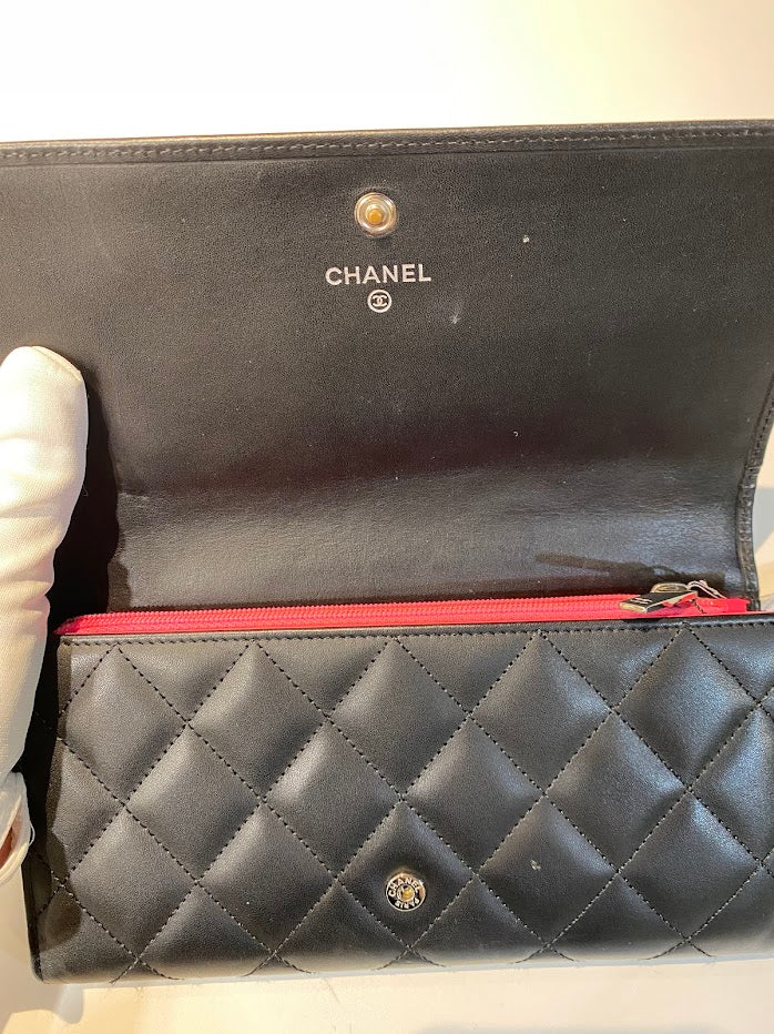 CHANEL シャネル カンボンライン長財布 ラムスキン