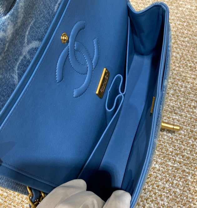 CHANELショルダーバッグ デニム スパンコール