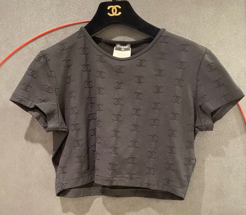 ヴィンテージ　CHANEL トップス　グレー　ココマーク CHANEL ココマーク ヴィンテージ クロップドTシャツ – co&co
