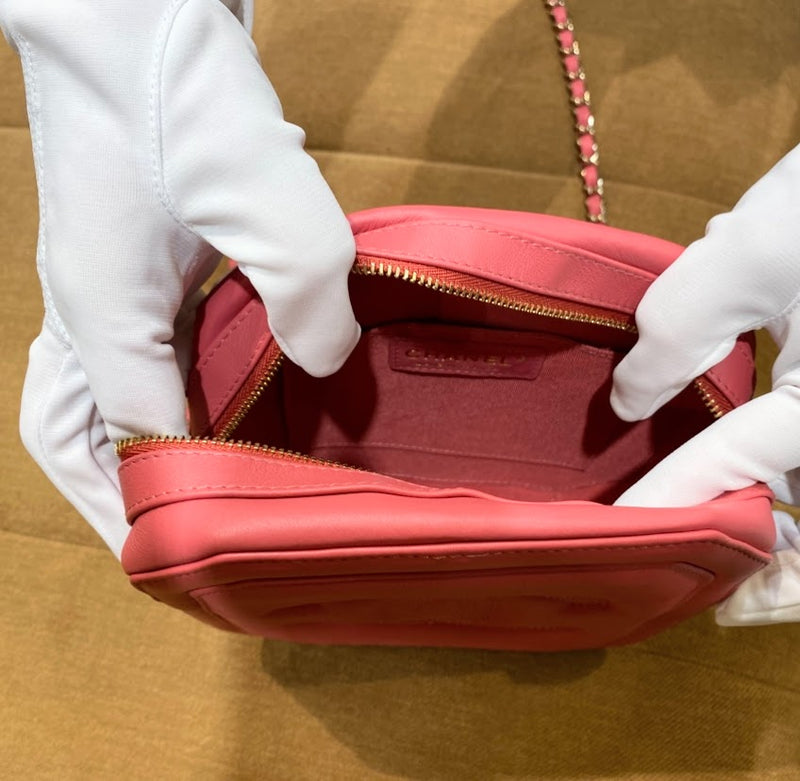 CHANEL CCマーク ピンク ラムスキン ショルダーバッグ