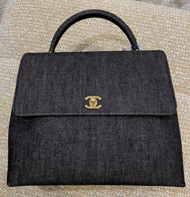CHANEL トップハンドル ハンドバッグ デニム