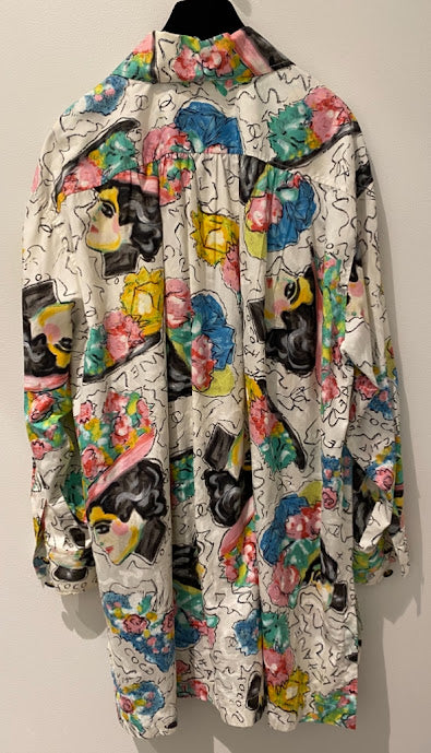 CHANEL 95年 ココボタン フェイスプリントブラウス