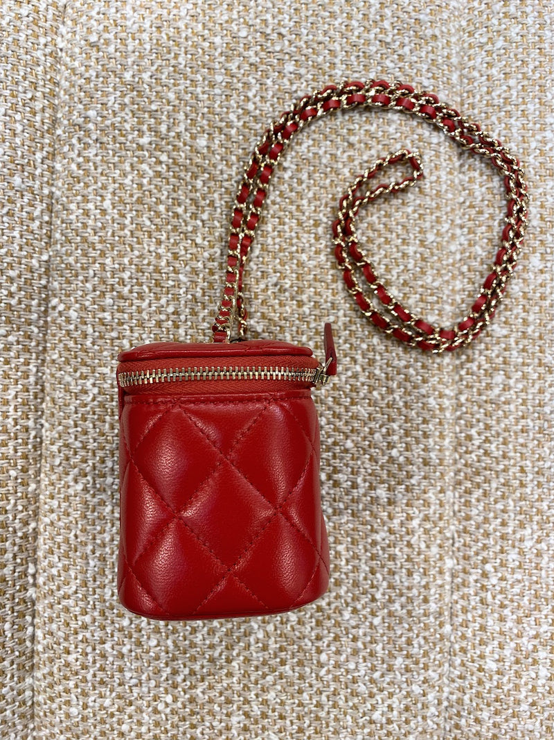 CHANEL バニティバッグ ラムスキン チェーンショルダーバッグ