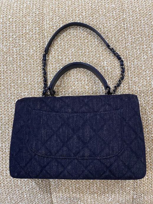 CHANEL デニムハンドルチェーンショルダーバッグ