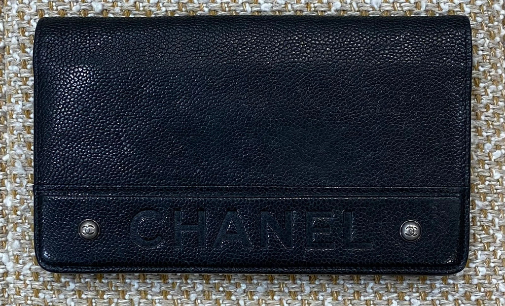 直営店購入 CHANEL キャビアスキン 財布 CHANELキャビアスキン財布中古品