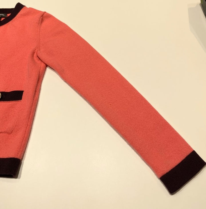 CHANEL シルクボウタイ付 ココマークボタン ボーダーニットカーディガン CHANEL シャネル ココマーク ボタン ニット カーディガン