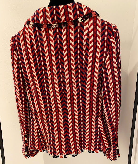CHANEL レッド トルコロール ウール ジャケット