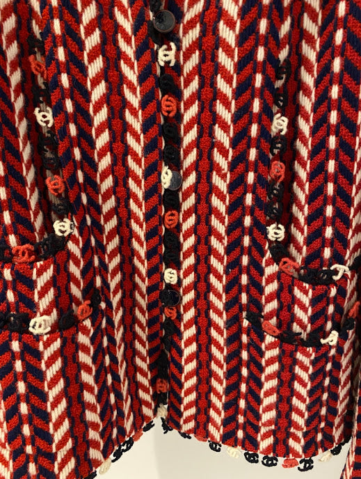 CHANEL レッド トルコロール ウール ジャケット