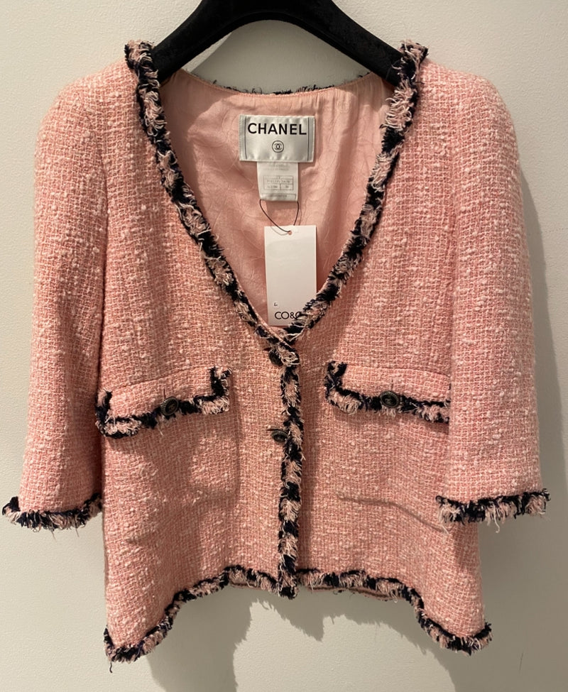 CHANEL フレンジ トリミング ツイードジャケット