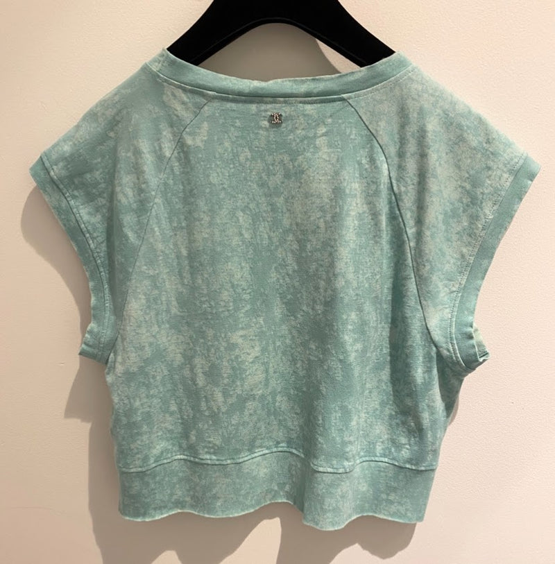 CHANEL 2023年春夏 フレンチ袖ブリーチ ツイード ロゴデザイン 半袖Tシャツ