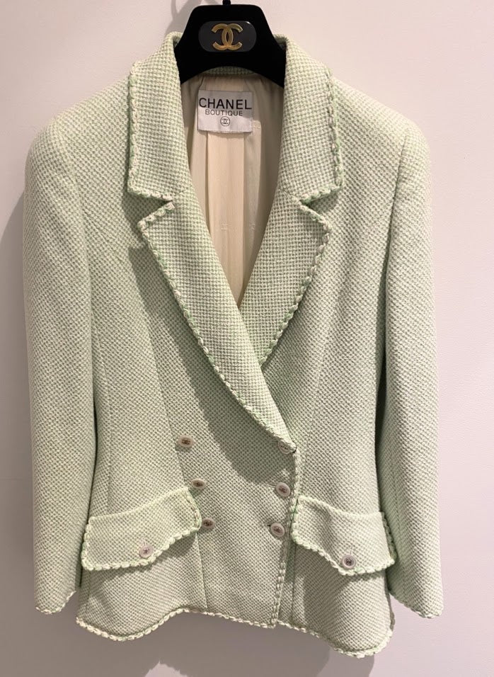 CHANEL ツイードジャケット 緑系
