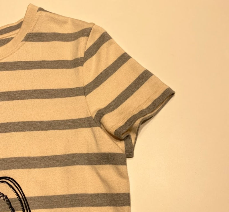 HERMES 半袖Tシャツ コットン アイボリー×グレー