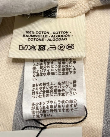 HERMES 半袖Tシャツ コットン アイボリー×グレー