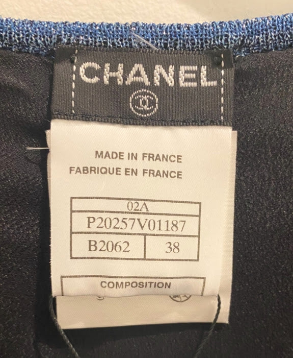 CHANEL フリルラメ ココマーク ニットワンピース
