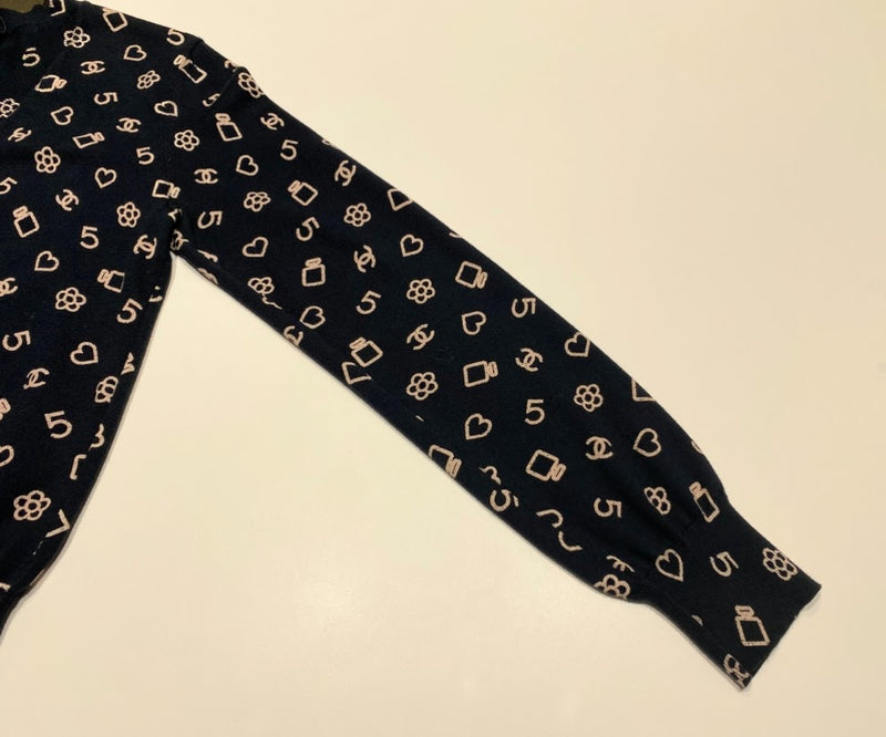 CHANEL アイコンモチーフ  ニット  ネイビー