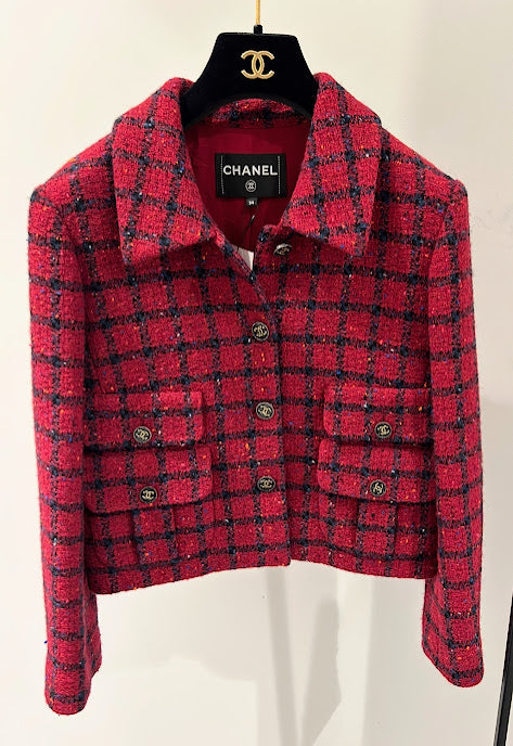 CHANEL ツイードジャケット レッド