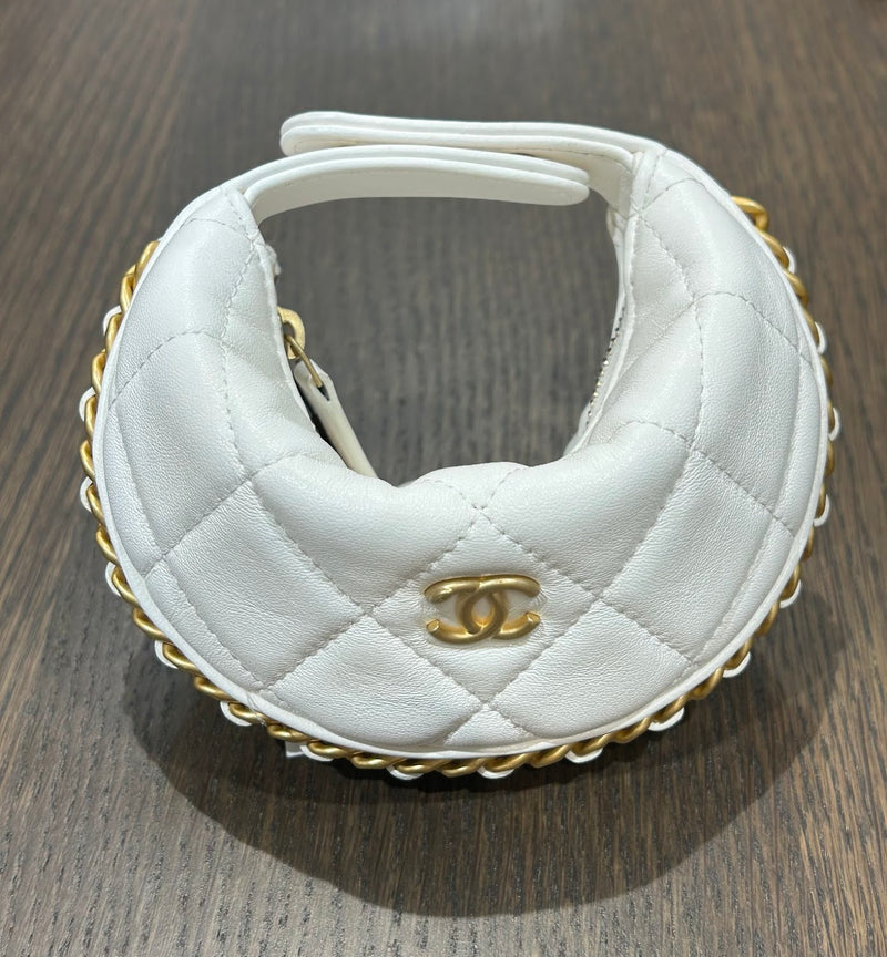CHANEL ポーチバッグ チェーンクラッチバッグ ラムスキン