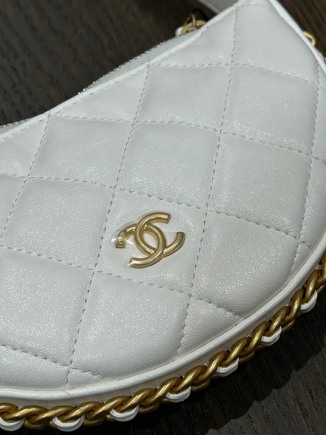 CHANEL ポーチバッグ チェーンクラッチバッグ ラムスキン